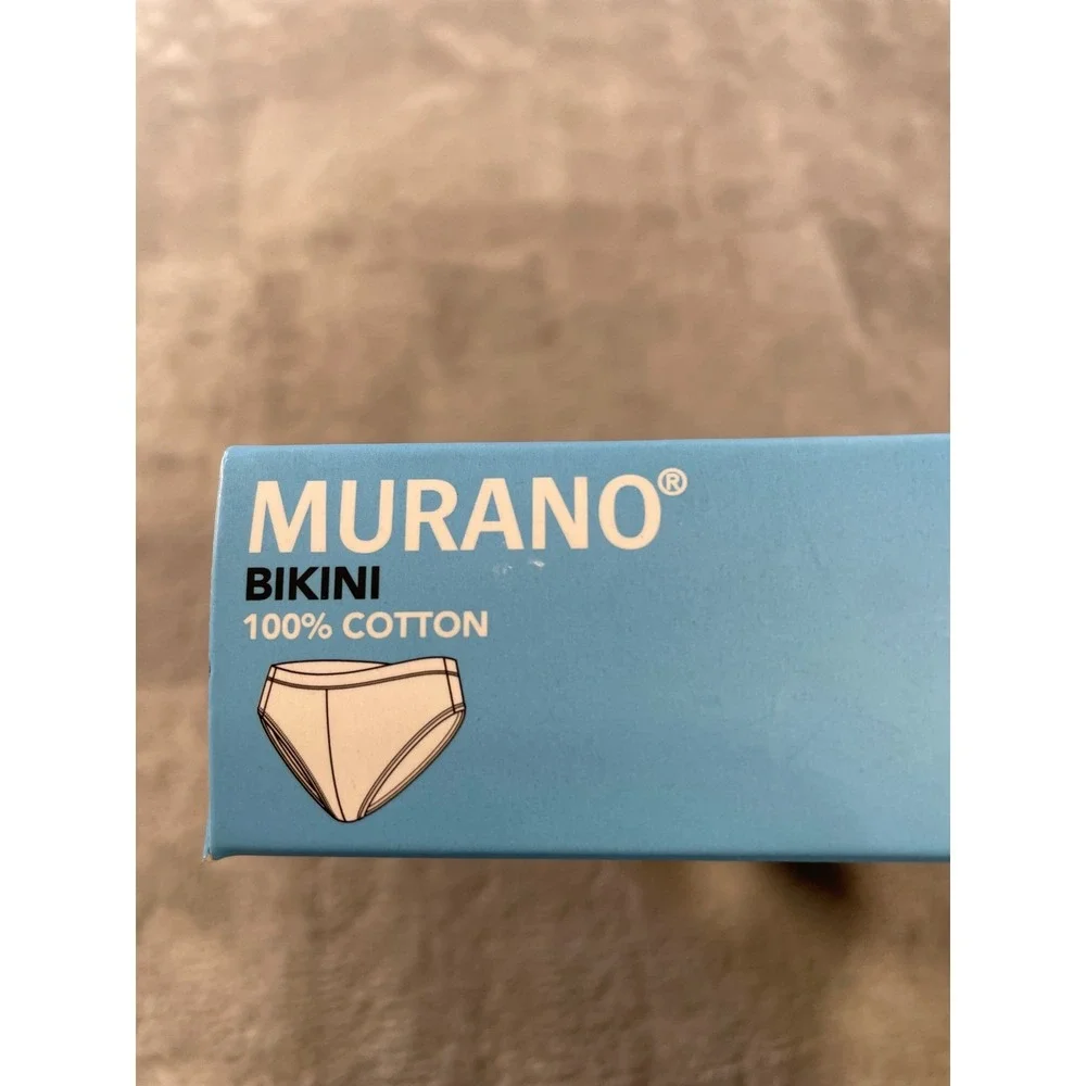 Murano Bikini Briefs 3 Pack Mens Large White 100% Cotton Underwear‎ Tagless